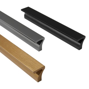 Strict selection cabinet door handle modern minimalist brushed bronze gold 7-word cabinet drawer aluminum alloy long wardrobe handle