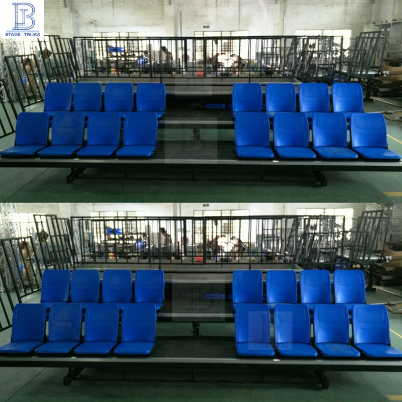 大型演播厅专用伸缩看台  手动伸缩观众台 推拉折叠便捷移动