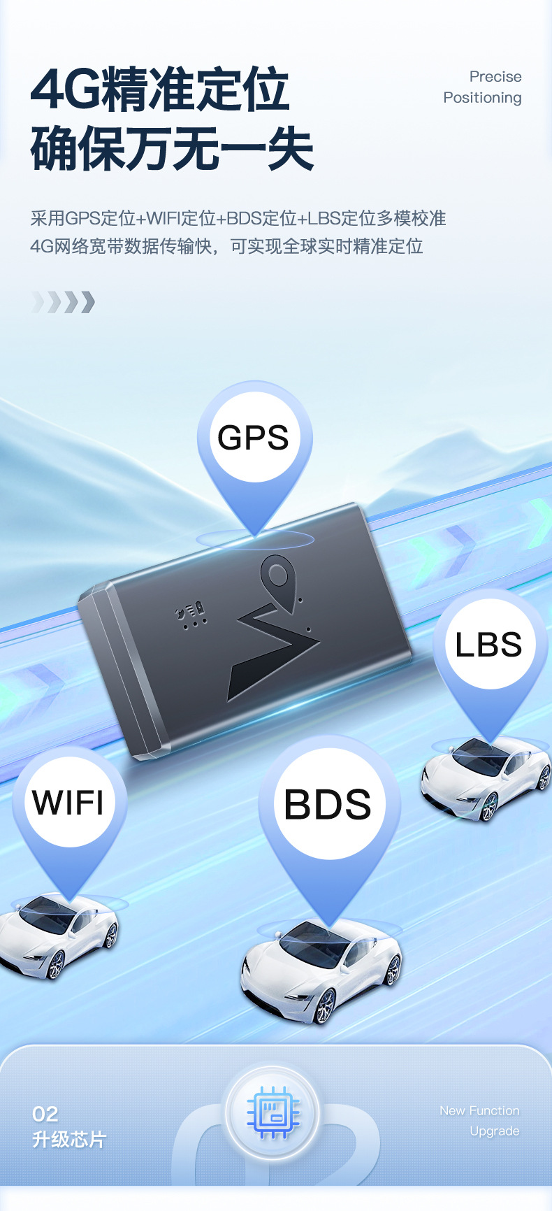 Beidou GPS tracker for cars, wireless vehicle-mounted device with ultra-long standby time, strong magnetic tracking device
