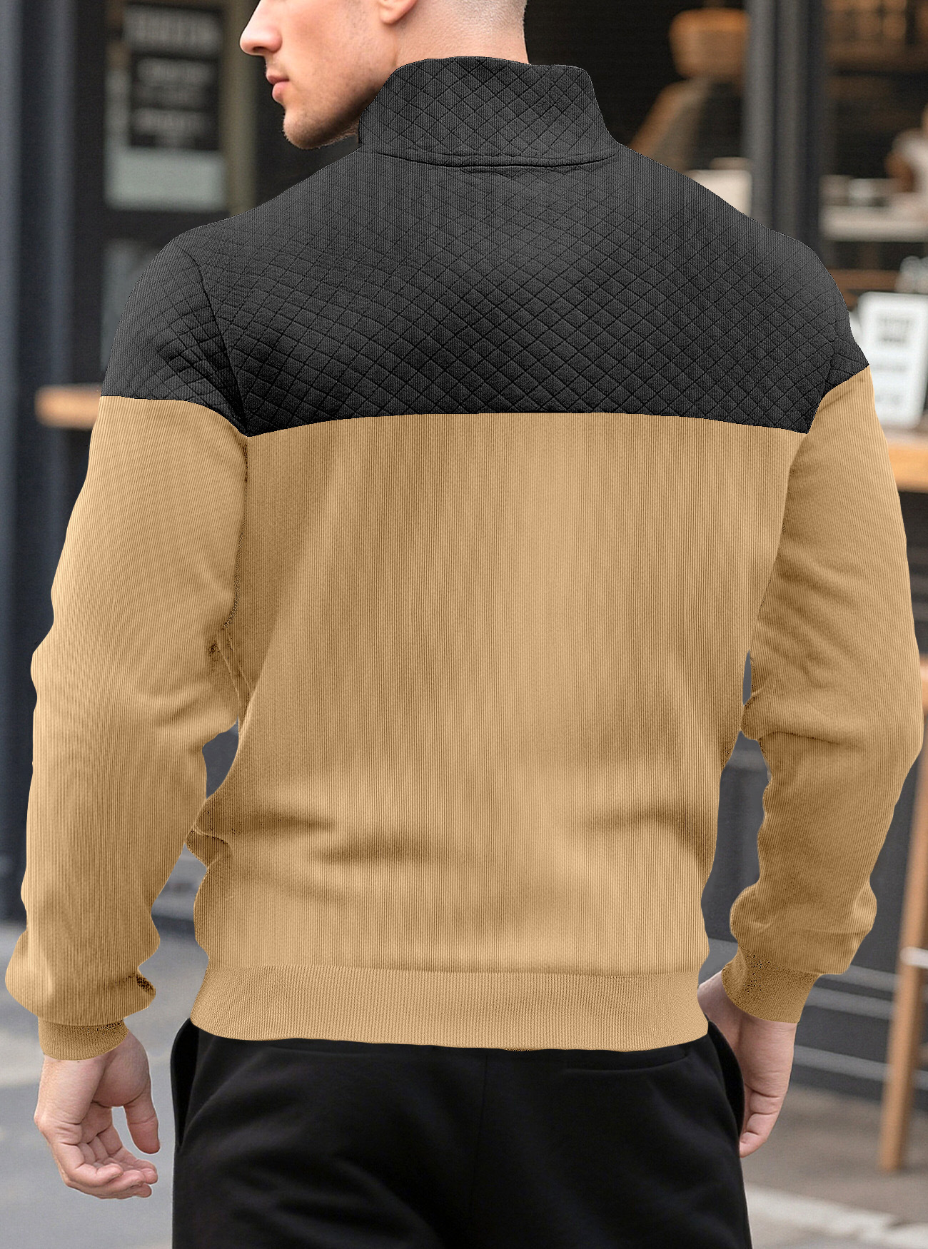Sweatshirt Pour Homme À Col Montant Et Fermeture Éclair Gris_voghion.com