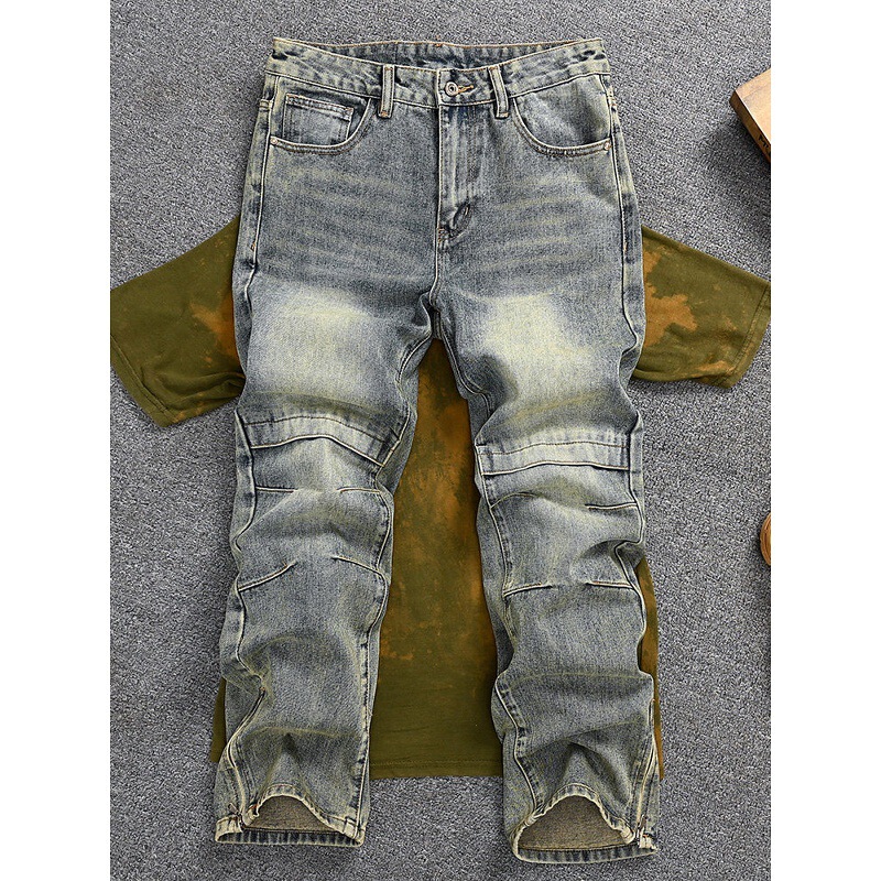 Diesel Squared Korean Version Vintage Versatile Trendy Straight-Leg Washed Distressed Jeans for Men Loose Fit Long Pants Diesel Squared Korean Version Vintage Versatile Trendy Straight-Leg Washed Distressed Jeans for Men Loose Fit Long Pants