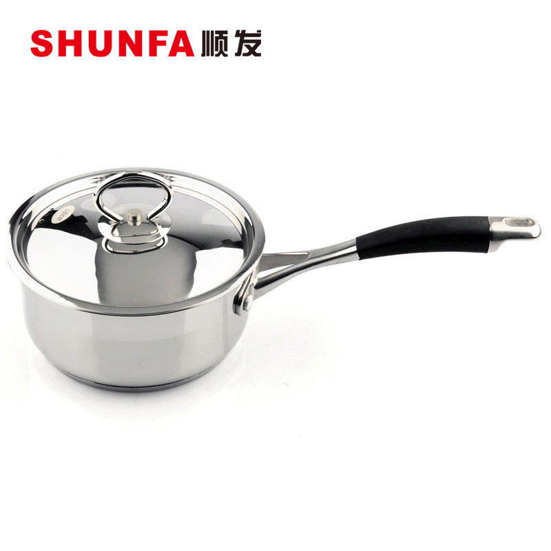 Shunfa Kitchen Master Medium Pot Single Handle Soup and Milk Pot, Suitable for Induction Cooker and Open Flame, Non-Coated, Double Bottom, 304 Stainless Steel, Direct Sale Shunfa Kitchen Master Medium Pot Single Handle Soup and Milk Pot, Suitable for Induction Cooker and Open Flame, Non-Coated, Double Bottom, 304 Stainless Steel, Direct Sale