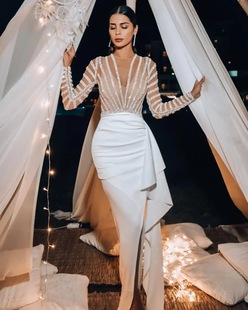 2021 autumn and winter New European and American foreign trade women's cross-border Amazon independent station long sleeve hip dress