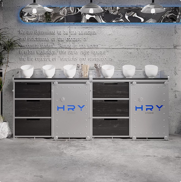 餐边柜储物柜工业风复古餐厅茶水台实木备餐柜酒柜自助火锅调料台