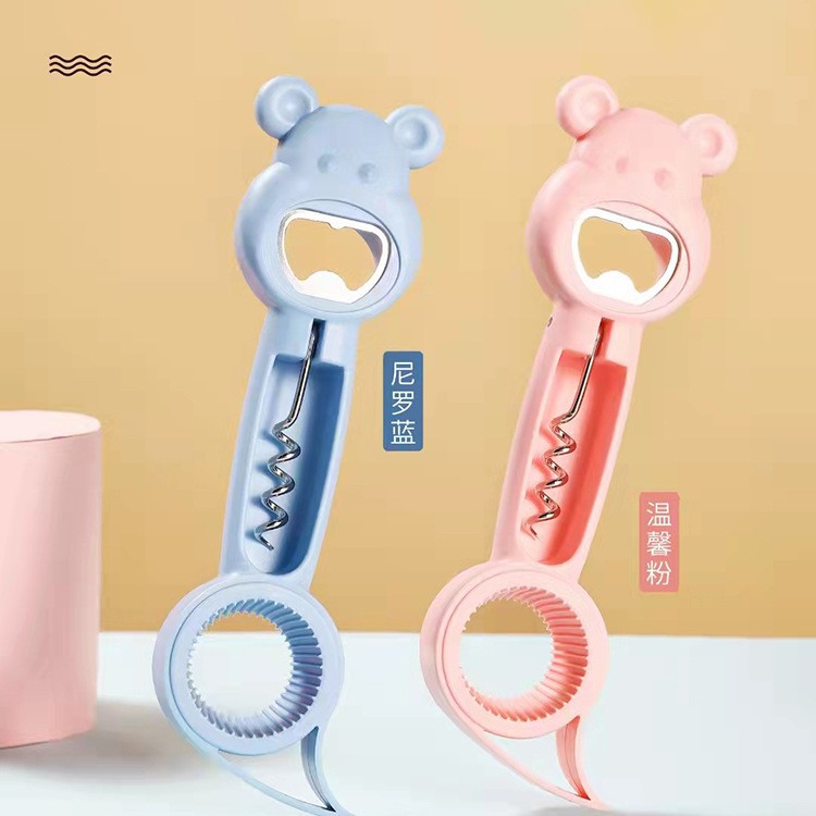 병따개 4 대 1 다목적 맥주 스크루 드라이버 음료 오프닝 캡 병따개 나사 나사 캡 다기능 캔 오프너