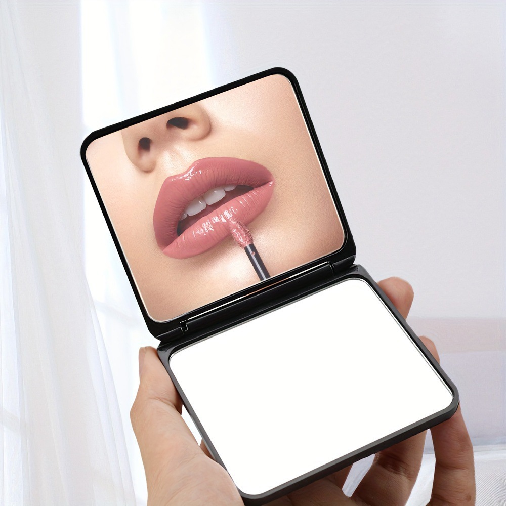 Espejo de maquillaje portátil de moda con incrustaciones de diamantes de imitación Espejo de maquillaje Regalo Espejo cuadrado plegable portátil Espejo plegable de doble cara de mano lote