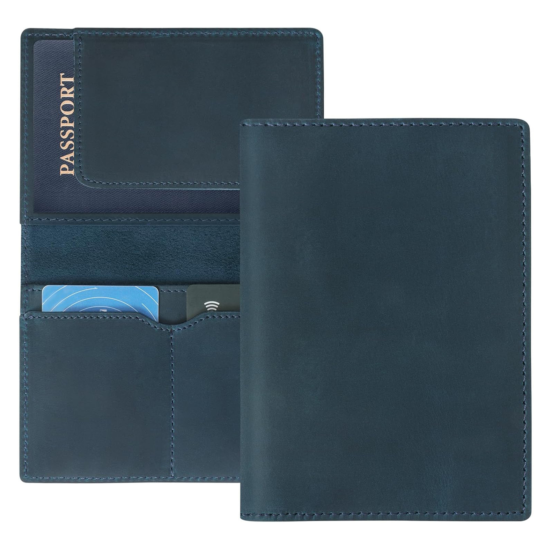 Amazon Retro Crazy Horse Skin Passport Large RFID Anti-Robo Passport Multi-Function Passport Bag