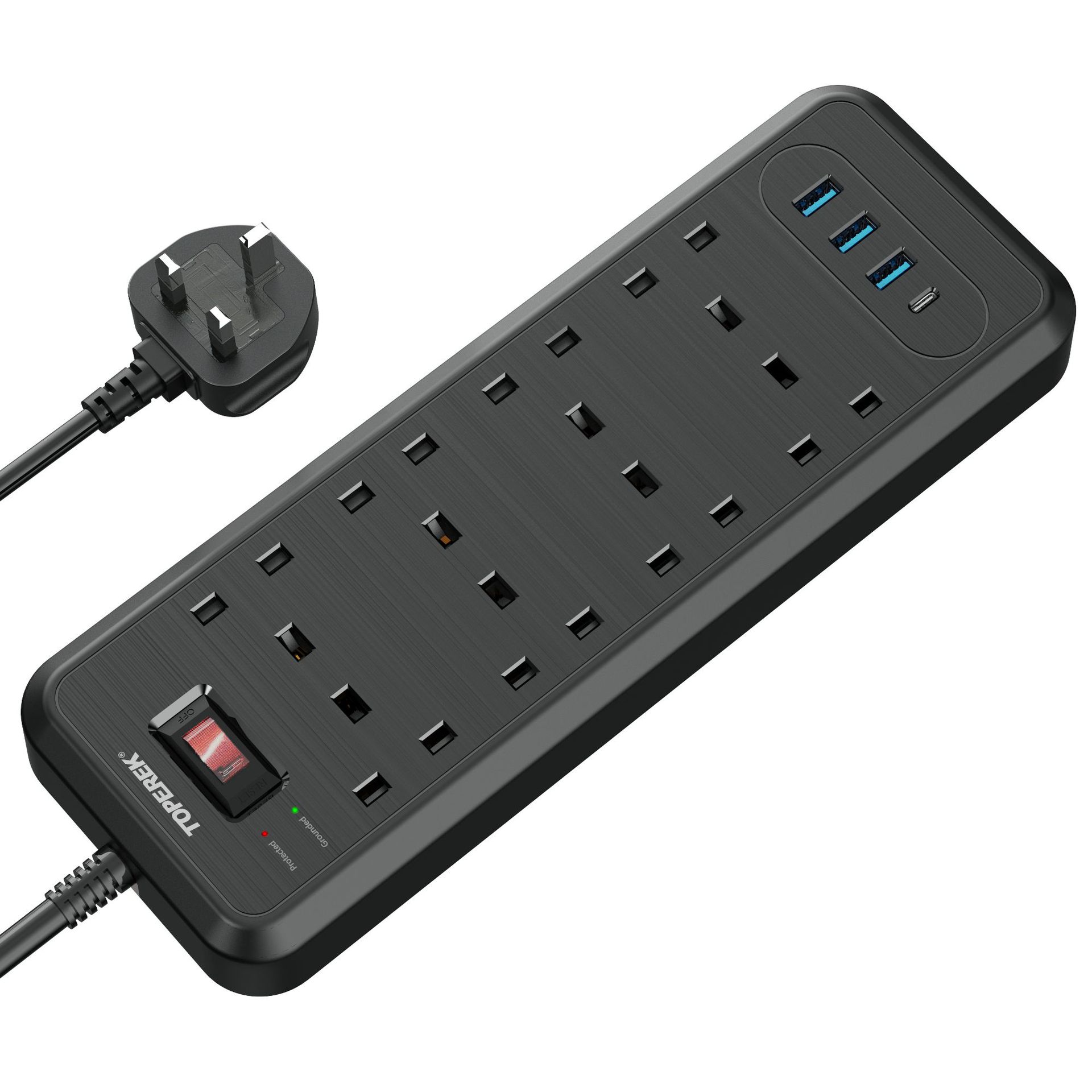 英规8孔平板插座PD30W快充插座英规插座