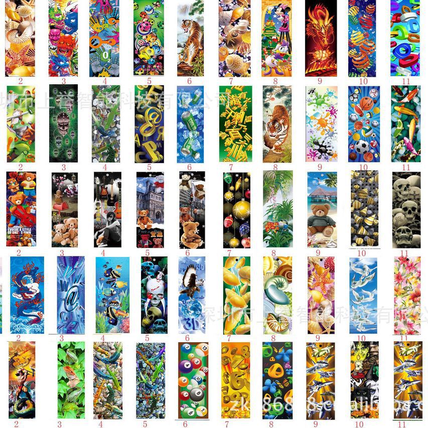 胶印光栅名信片，3D书签， Postcard，3D bookmark立体冰箱贴厂卡