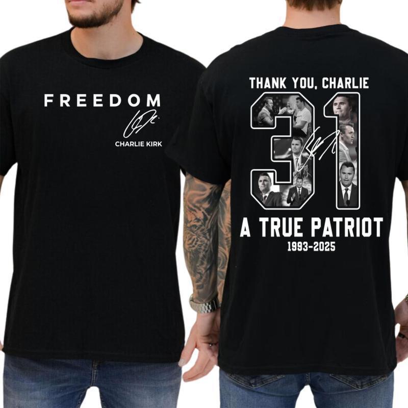 【跨境欧码】Freedom Charlie Kirk 2 Sided T-shirt, True|undefined