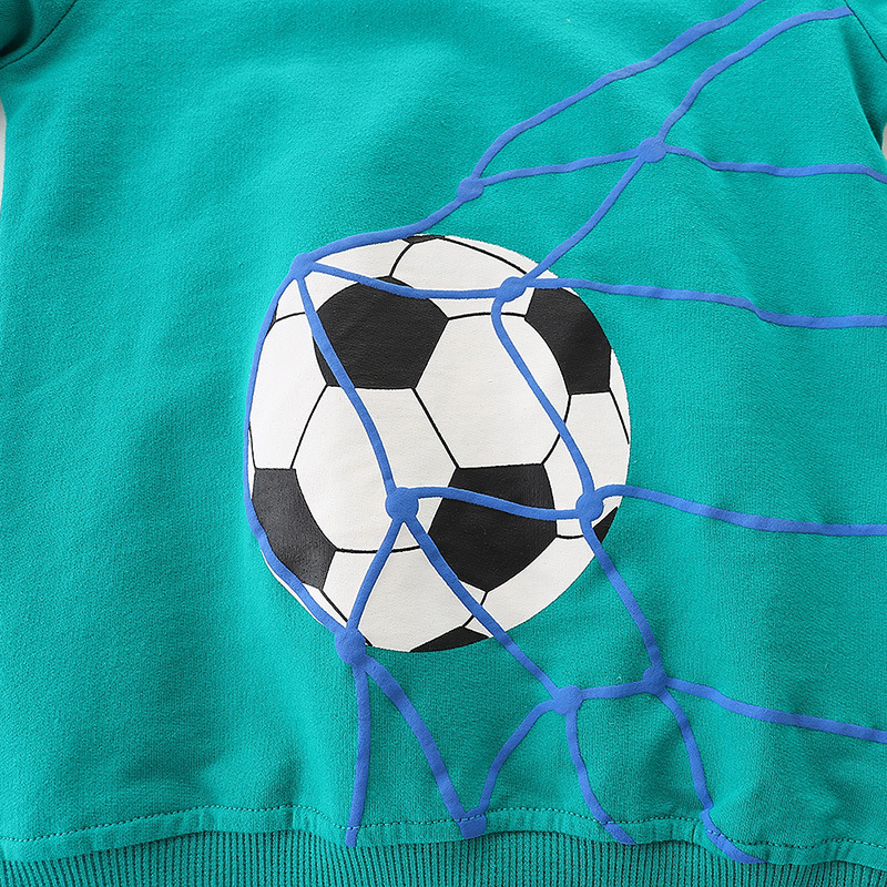 Suéter de manga larga para niños de estilo europeo y americano Otoño Nuevo Fútbol impreso suéter de los niños camiseta de los niños