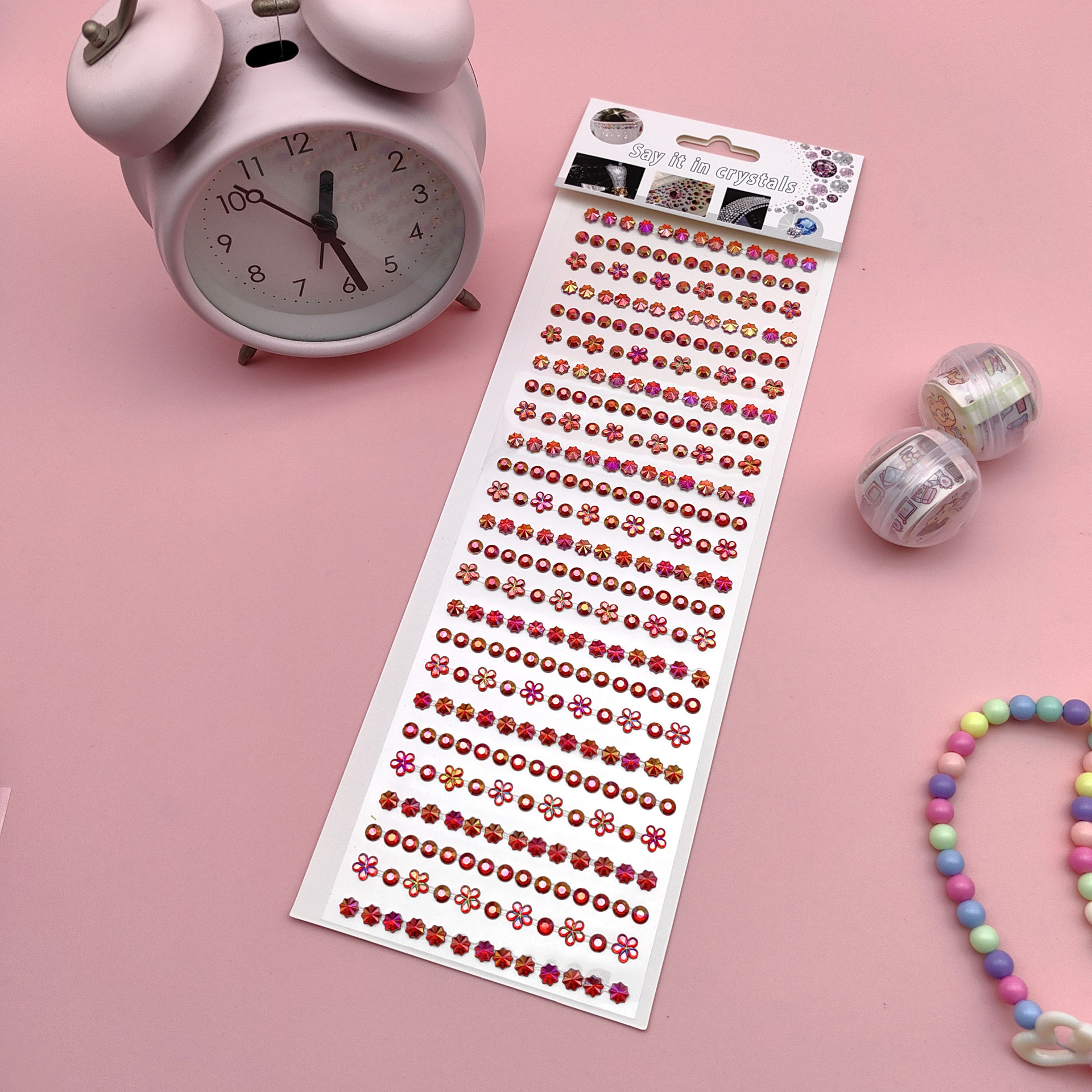 Coloridas pegatinas de flores de hielo para niños gema de diamantes de color AB pegatinas de cristal acrílico de juguete princesa pequeñas pegatinas al por mayor