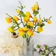 高仿膠片手感玉蘭花仿真花假花裝飾客廳玄關餐桌擺件塑料裝飾花卉