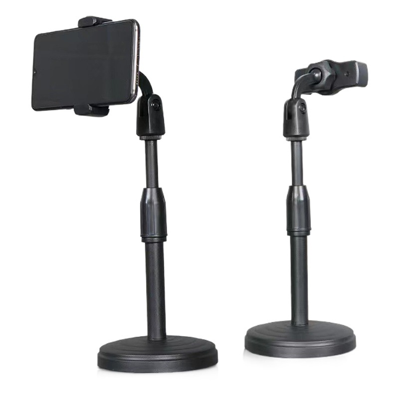 Soporte de transmisión en vivo para teléfono móvil, soporte retráctil de disco de escritorio para fotos y vídeos en línea, soporte universal para teléfono móvil