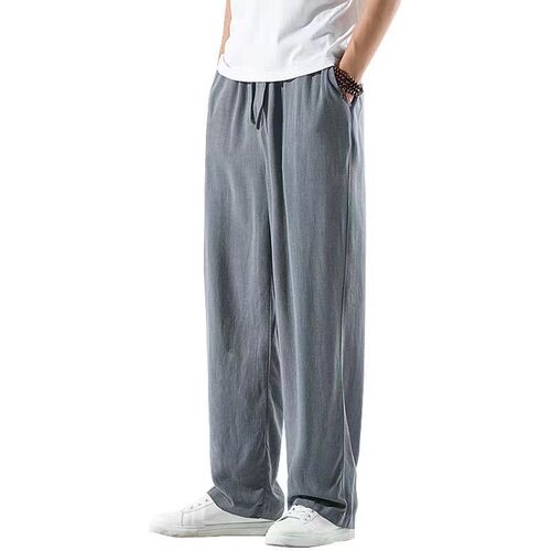 Chinese Style Linen Pants for Men and Women - Summer Thin Cotton-Linen Wide Leg Pants, Chinese Retro Men's Pants - Plus Size Loose Straight Leg Pants