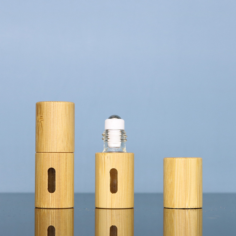 Botella de rodillo de madera de bambú grano de madera 3ml5ml10ml botella de cuentas de bambú cubierta de bambú botella de aceite esencial botella de bambú botella de Bambú