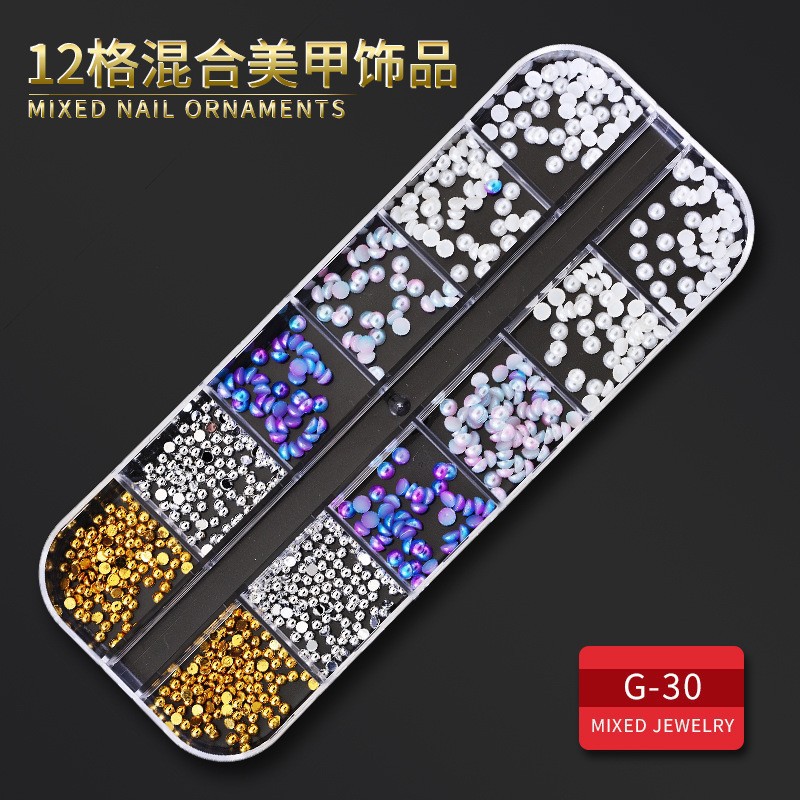 Manicura estrella Luna joyería conjunto completo en forma especial remache aleación diamante mágico color perla lentejuelas manicura joyería de uñas