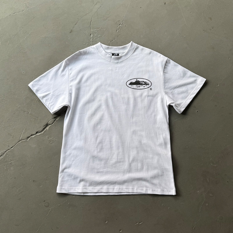 High-Quality Cross-Border Foreign Goods, Popular Original American Street Hip-Hop Trendy Brand Island Print Casual Short-Sleeved T-Shirt for Summer