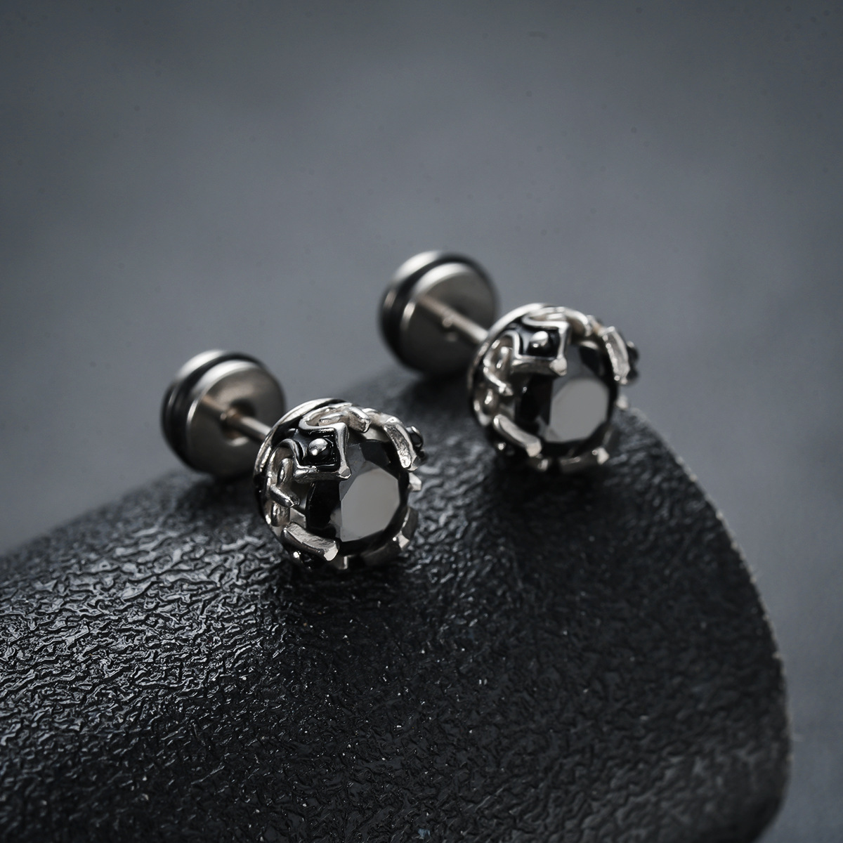 X230-A (high-end black diamond earrings) pair