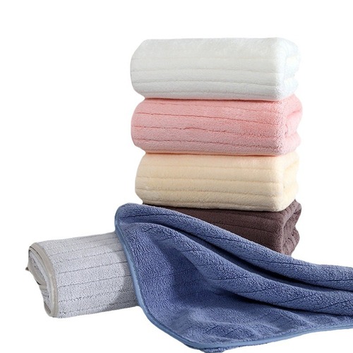 New Style Simple Adult Face Towel, Absorbent and Thick Home Use Student Face Cloth Coral Velvet Strip Towel