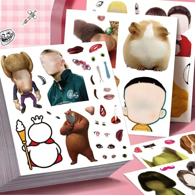 18 large sheets of 369 stickers for DIY collage, creative meme pictures, aesthetic accumulation, baby food supplements, abstract stickers 18 large sheets of 369 stickers for DIY collage, creative meme pictures, aesthetic accumulation, baby food supplements, abstract stickers