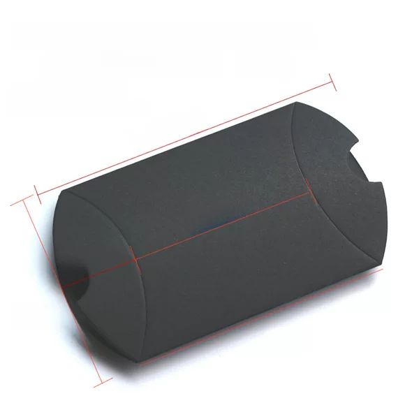Cross-Border Spot Black Pillow-Shaped Packaging Carton Party Wedding Packaging Black Card Special Paper Wedding Candy Box Gift Box