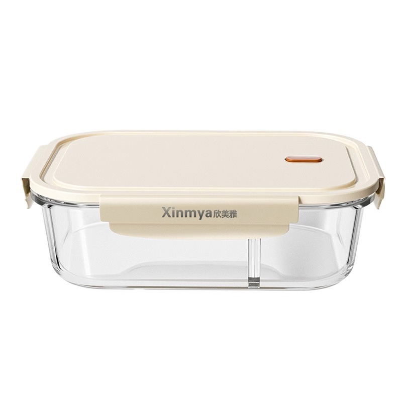 Nuevo tipo de caja de almuerzo de vidrio para oficina calentador de microondas caja de almuerzo especial tazón caja de preservación de alimentos con cubierta separable