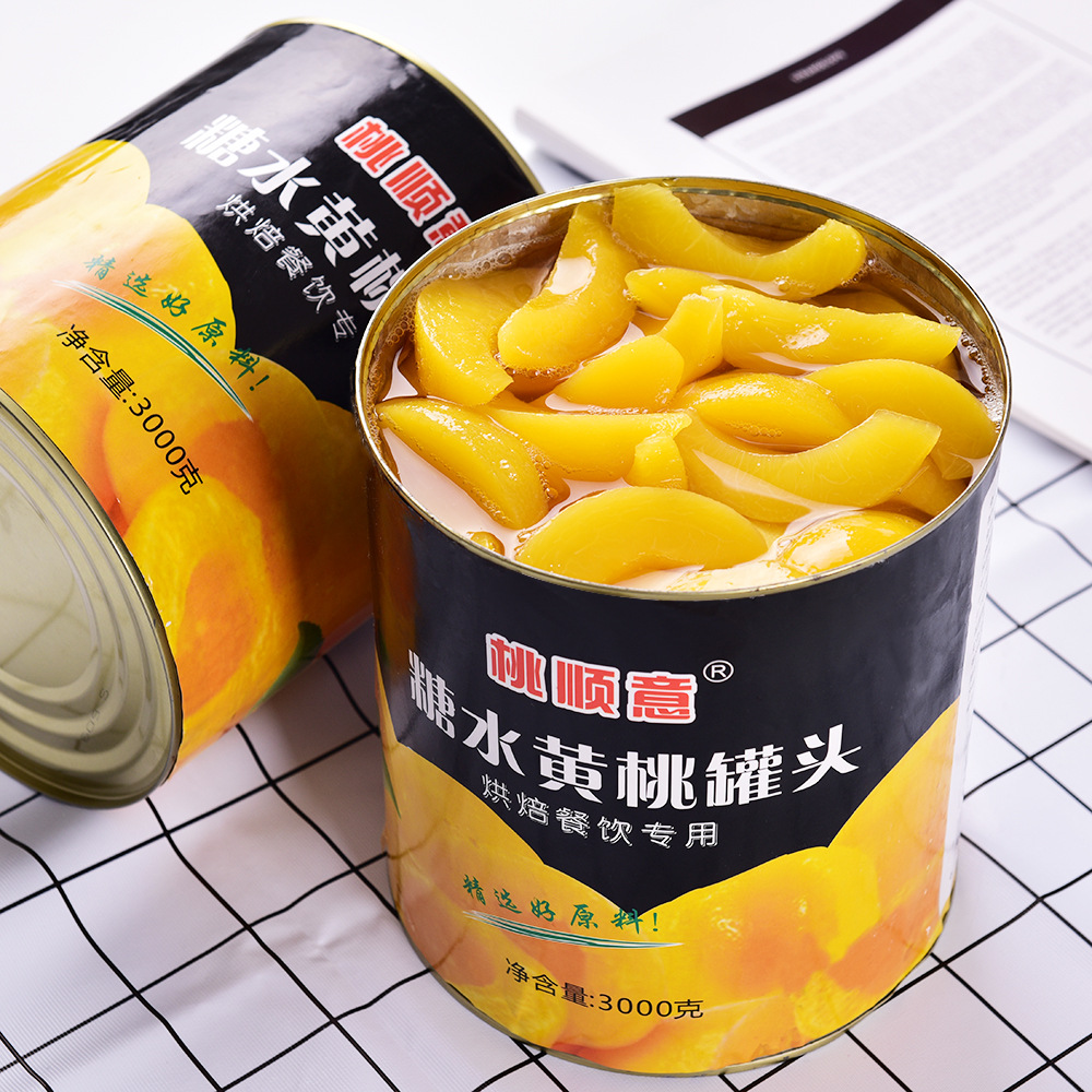 Canned Yellow Peach Commercial Large Jar 3kg Bulk Pack 3kg Fruit Canned Orange Pineapple Assorted Peach Canned Food