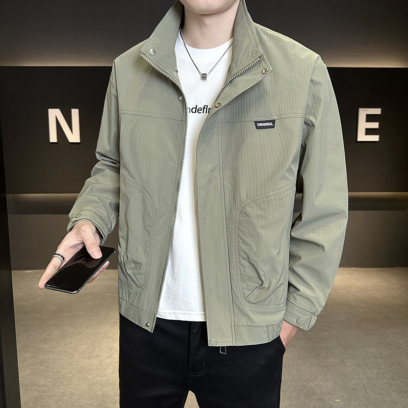 Men's Stand Collar Jacket for Young and Middle-Aged Fashion Casual Coat Versatile Short Loose 2025 Trend Versatile Jacket for Men