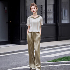 ファッションのスーツのズボンの2025の新型の女性の夏の軽豪華な高級感の年齢を減らします。