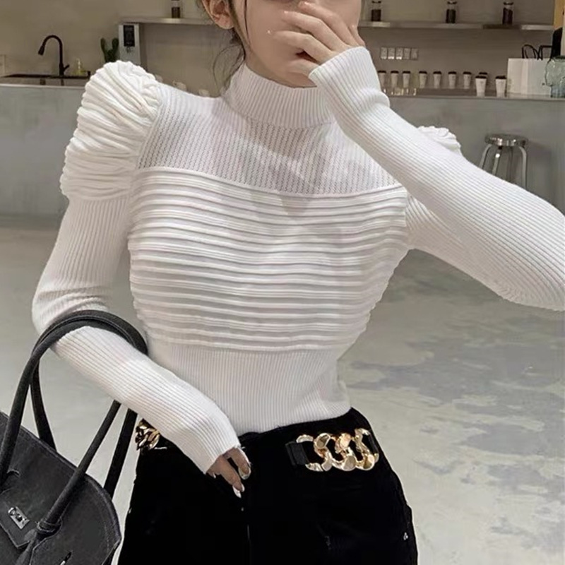 Knitted body-friendly autumn small design elastic sweater