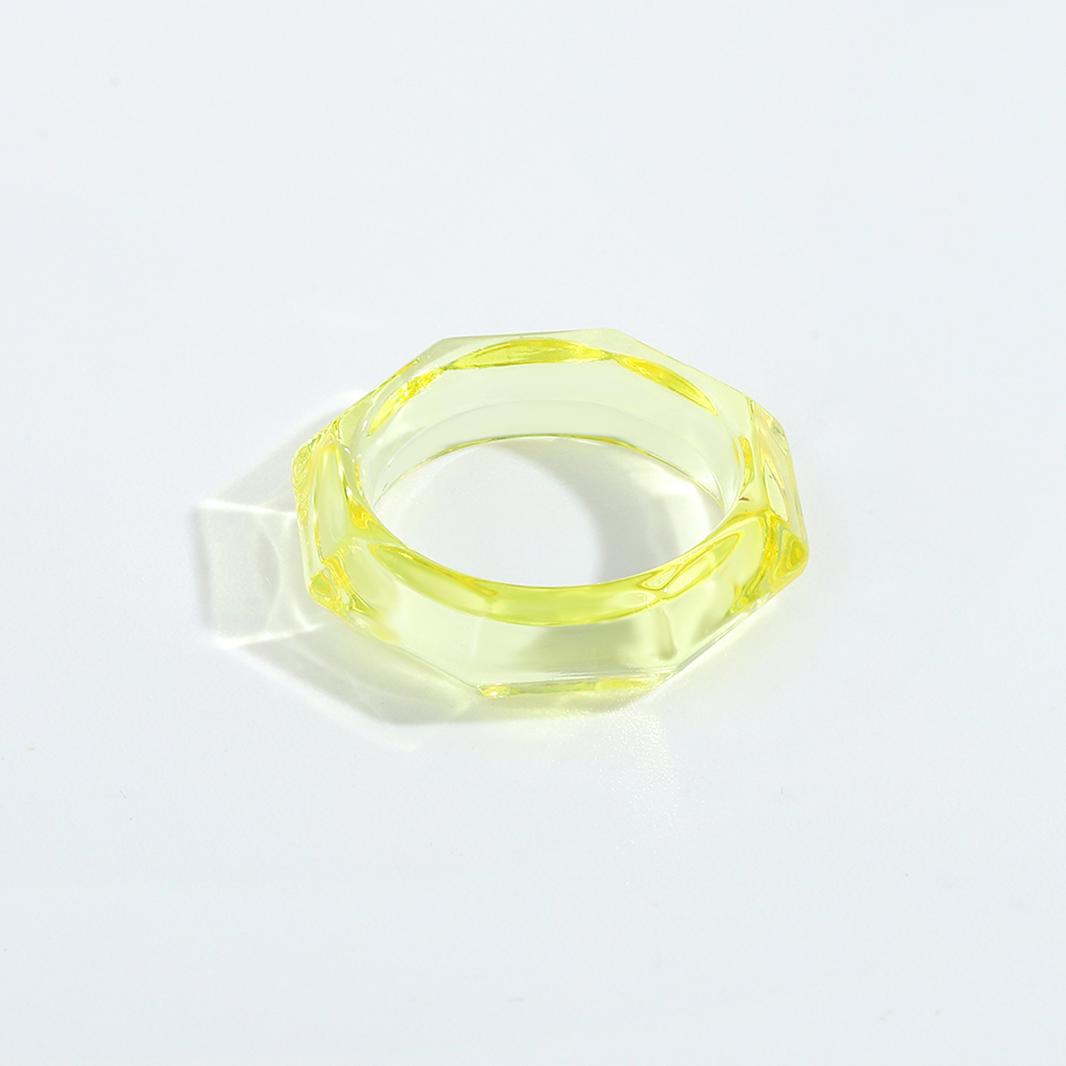 Korean Color Acrylic Resin Rhombus Ring display picture 17