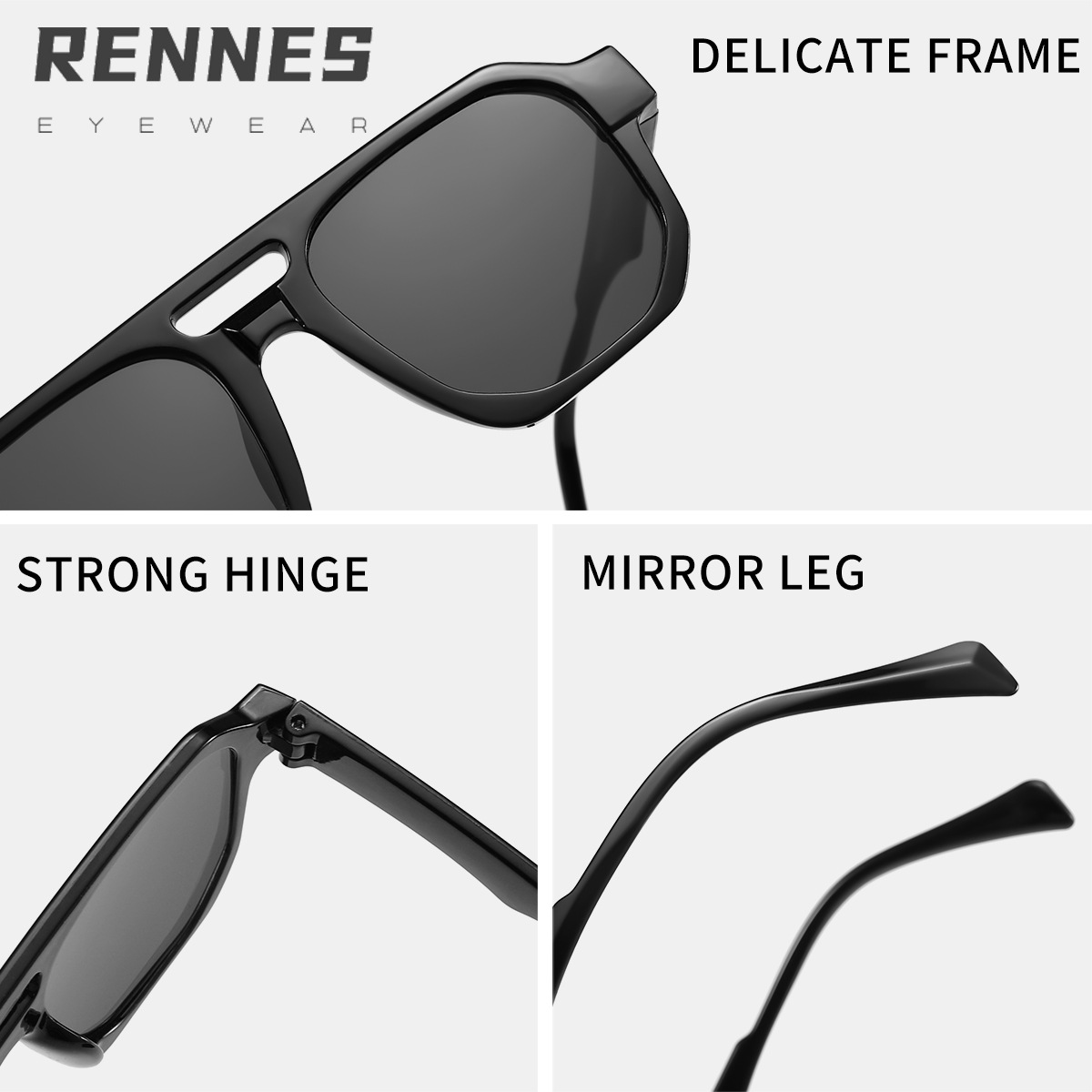 2024 nuevo doble haz caja personalizada punk tecnología futuro sentido gafas de sol al aire libre desgaste esencial sol sombra gafas de sol