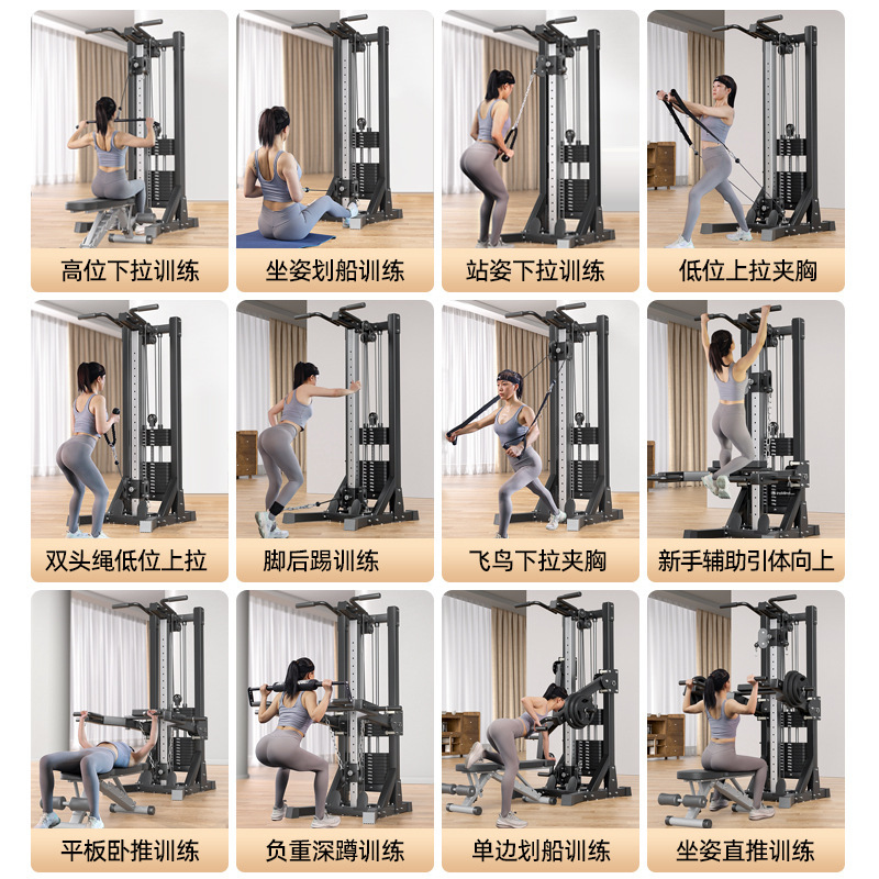 龙门架健身家用器材单边飞鸟多功能综合训练器划船机高位下拉小型|undefined