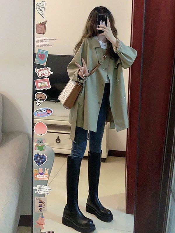 超好看2025小个子韩系风衣春秋季新款外套高级感中长款女装推荐|undefined