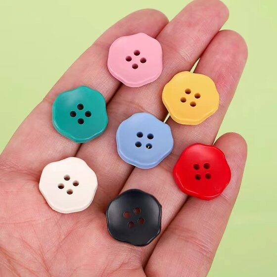 Candy Color Clouds Flower Four Eyes Shaped Button Cute Children's Shirt Knitwear Sweater Cardigan Decorative Button
