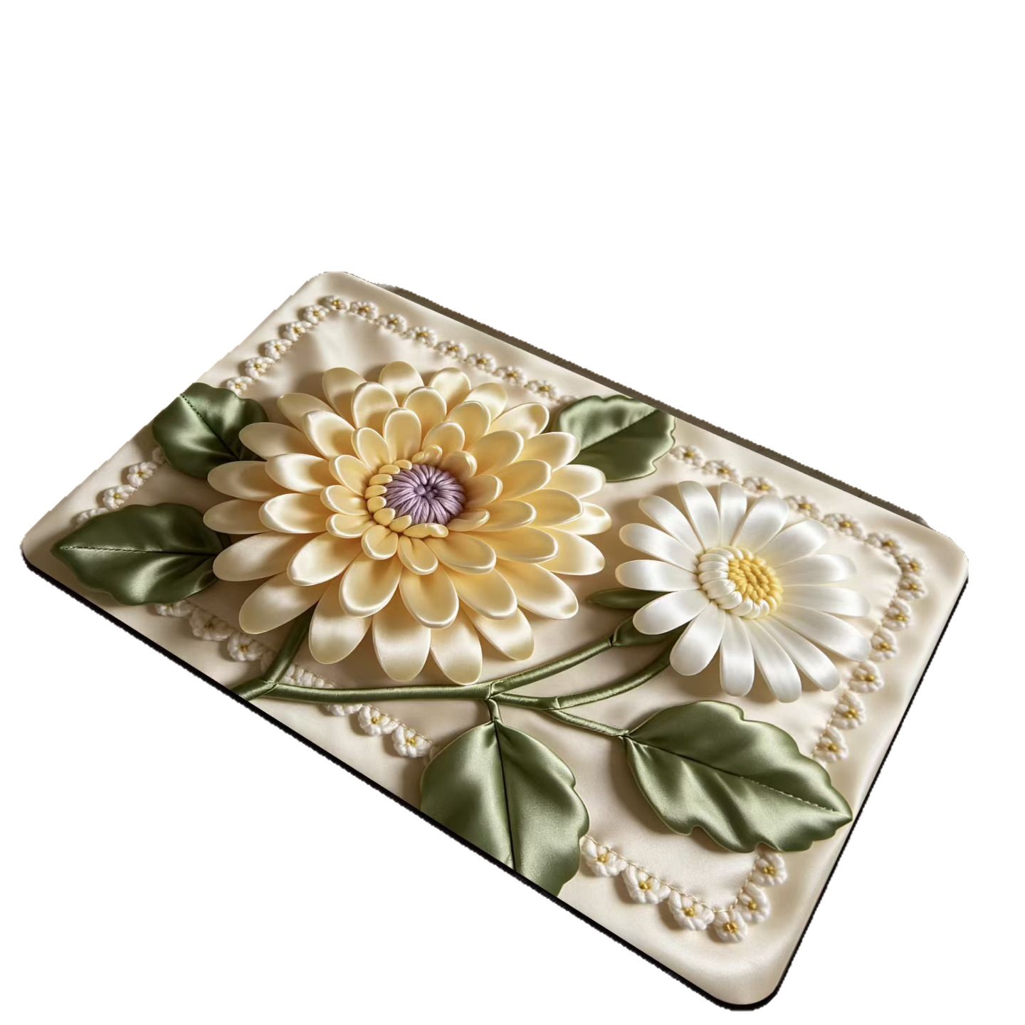 3D estereoscópico flor alfombra de baño absorción de agua antideslizante cojín de barro de diatomeas puerta de baño secado rápido cojín de pies resistente al desgaste