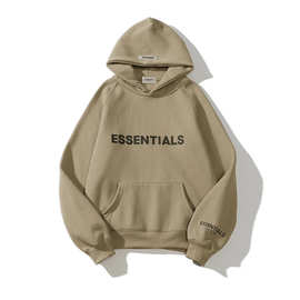 FOG新款复线ESSENTIALS胸前字母立体硅胶印花高街风卫衣连帽衫男