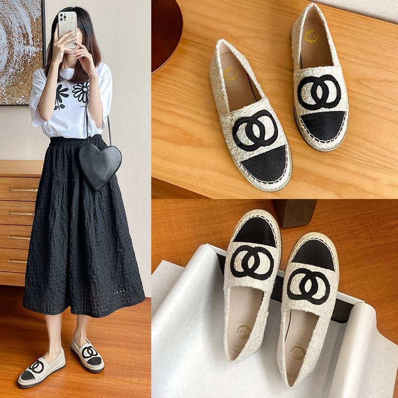 Соломенная Рыбацкая обувь женская плоская подошва 2023 новая весна и осень