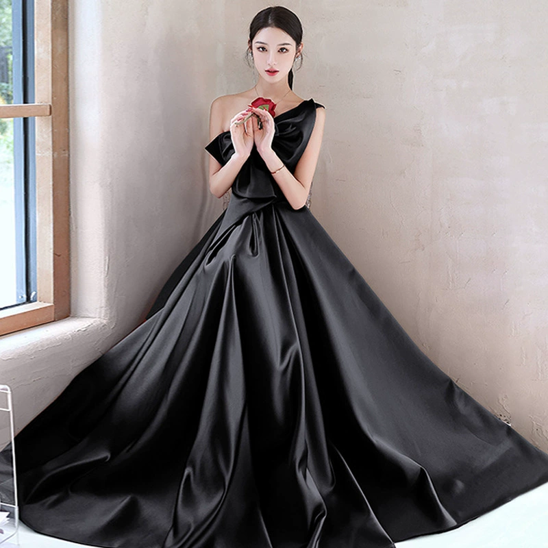 Black evening dress, spring skirt