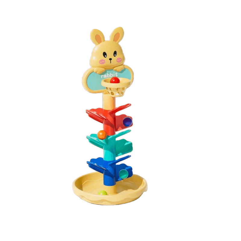 Niños plegable pista de tiro girar bebés rodando balón de tiro torre de planeo de educación temprana juguetes de agarre de pelota