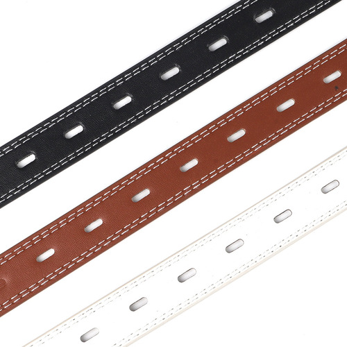 New fashionable double-line men's and women's belts for students hollow versatile thin trouser belts decorative dress belts for women retro