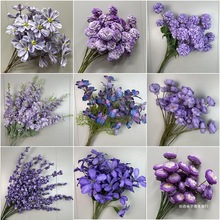 仿真婚庆紫色结婚花排花婚礼订婚宴摆件吊顶绢花路引花