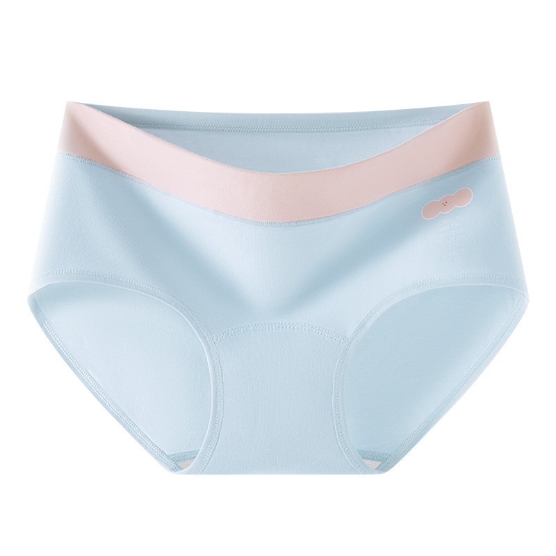 Bragas de algodón de entrepierna larga A bragas de color de contraste de cintura media de algodón para niñas 10A entrepierna antibacteriana entrepierna de algodón calzoncillos de mujer