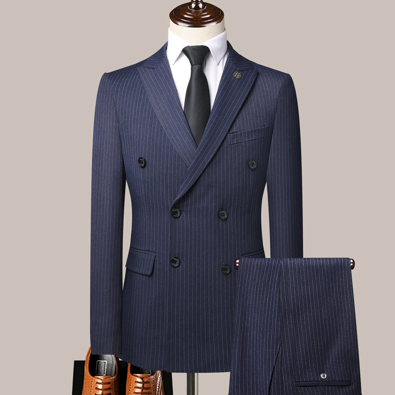 Мужской набор, модный костюм, платье, куртка, брюки, slim fit