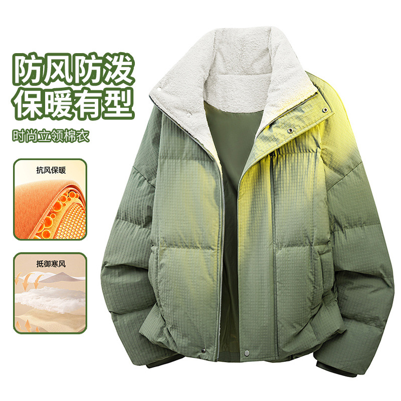 2026年户外冬季棉服工作服二开logo男女棉服印字加厚保暖男士外套