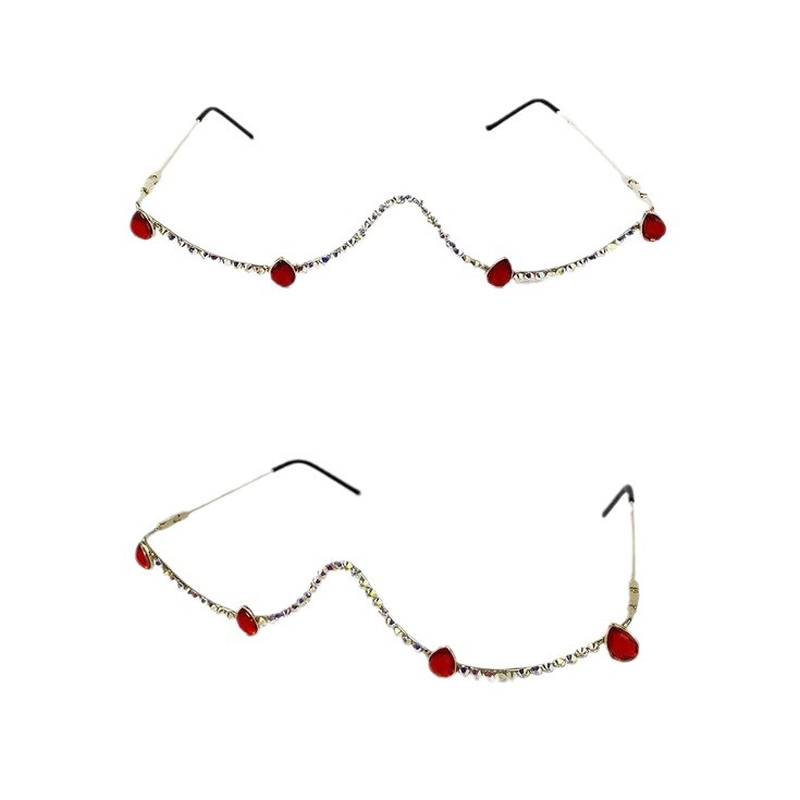 Marcos de gafas de moda europea y americana de alta calidad, joyas faciales de diamante, accesorios de hip-hop, marcos de gafas femeninas