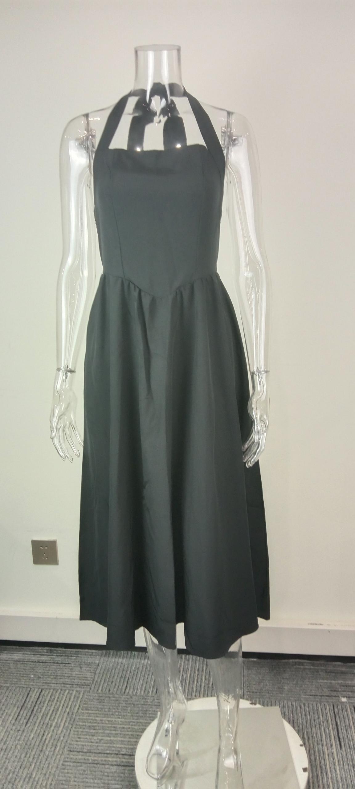 2026 Cross-Border Foreign Trade Women's Clothing European And American Spring New Fashion Elegant Wide Strap Halter Neck_ecoleips.com