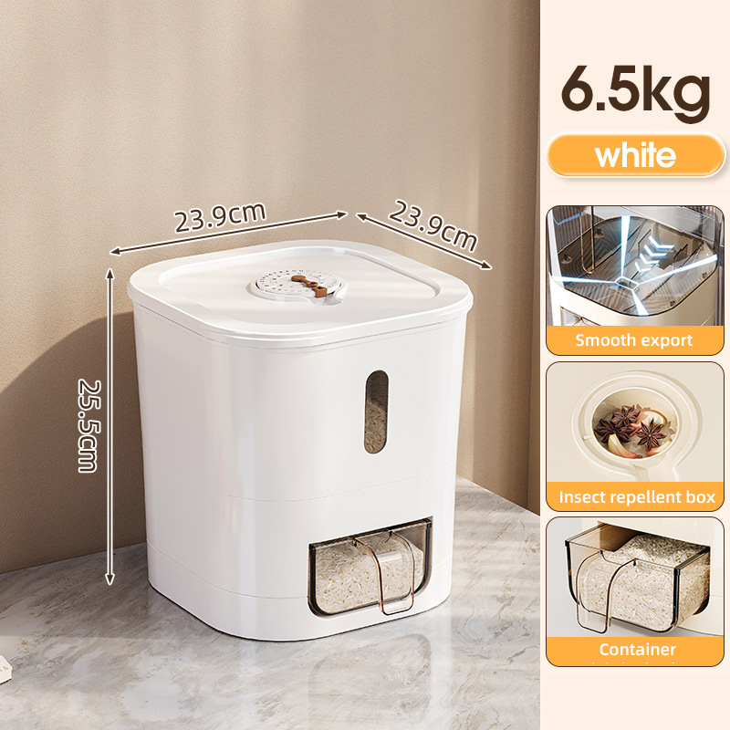 Barril de arroz sellado en el hogar, a prueba de insectos y a prueba de humedad, cubo de almacenamiento de granos, tanque de arroz 2024, nuevo contenedor de almacenamiento de arroz, caja de arroz