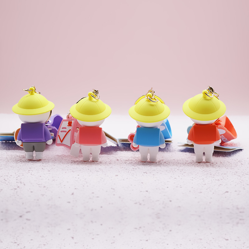 正版授权学生小蓝系列钥匙扣 软胶情侣款配饰创意可爱背包小挂饰